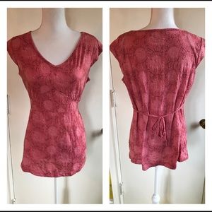 Maternity * Cap Sleeve * V-Neck * Tie Blouse